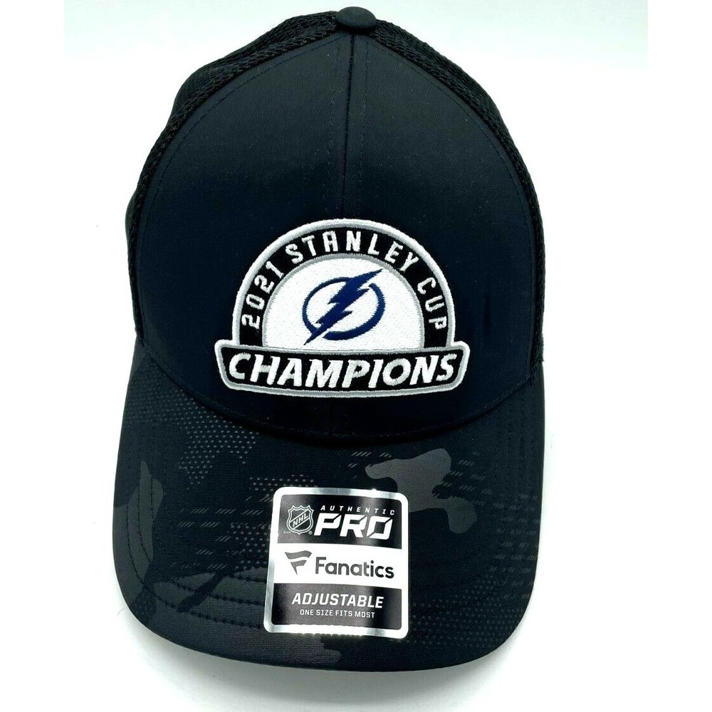 Tampa Bay Lightning 2021 Stanley Cup Champions Hat - Authentic Pro On Ice Hat